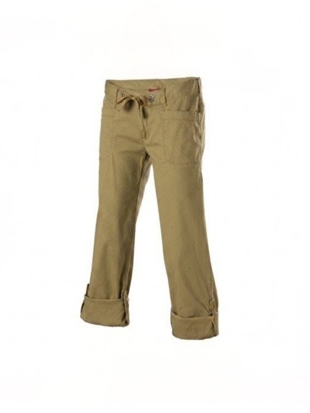 The North Face Noble Stretch Cotton Hiking Pants Khaki Roll-Up Hem Size 4